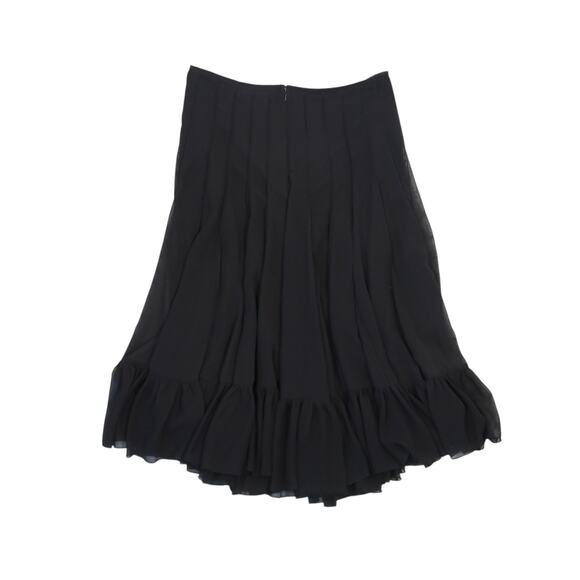 Vintage Y2K Cachet Black Tiered Midi Peasant Skirt 12 - Picture 3 of 4